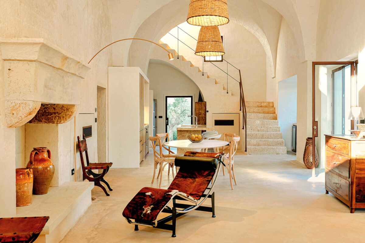 Masseria Fontana - Living Room Dining Area Kitchen
